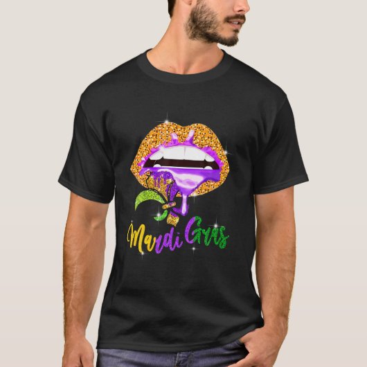 Mardi Gras Lip Biting Diween Shinzon Kostüm T-Shirt (Vorderseite)