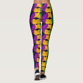 Mardi Gras Lip Coll Kiss Pattern Karneval Party Leggings (Rückseite)