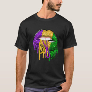 Mardi Gras Lippen Lustige Festival-Party Frauen Ko T-Shirt