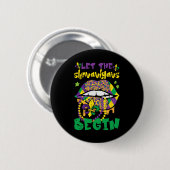Mardi Gras Lips Lass Shenanigans Funny Funny Women Button (Vorne & Hinten)