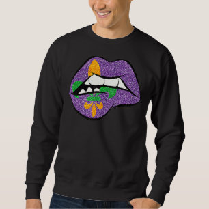 Mardi Gras Lips Lilie Shirt für Fett Dienstag