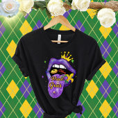 Mardi Gras Lips-Mardi Gras Beads Fat-Mardi Gras T-Shirt