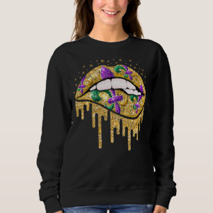 Mardi Gras Lips Queen Carnival Kostüm Frauen Fleur Sweatshirt