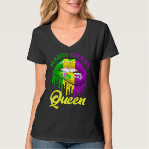 Mardi Gras Lips Queen Carnival Kostüm Lila & Go T-Shirt