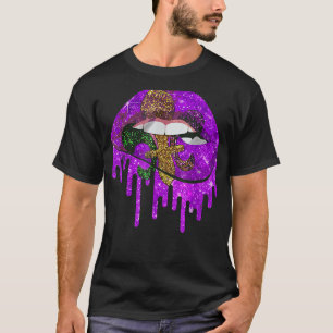Mardi Gras Lips Queen Carnival Kostüm Lila & Go T-Shirt