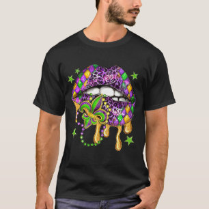 Mardi Gras Lips Queen Carnival Kostüm Lila & Go T-Shirt