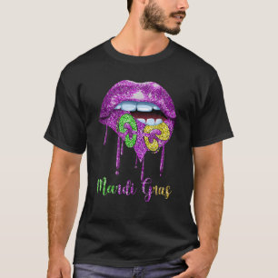 Mardi Gras Lips Queen Carnival Kostüm Lila T-Shirt