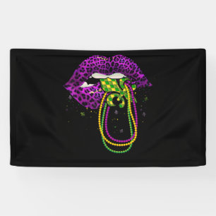 Mardi Gras Lips Queen Fat Beat Dienstag New Orlean Banner