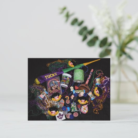 Mardi Gras Loot Postkarte (Stehend Vorderseite)