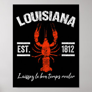 Mardi Gras Louisiana Crawfish T-Shirt New Orleans  Poster