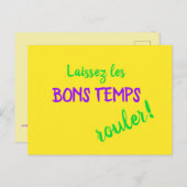 Mardi Gras Louisiana Laissez Les Bons Temps Rouler Postkarte (Vorne/Hinten)