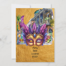 Mardi Gras Louisiana Party Einladung