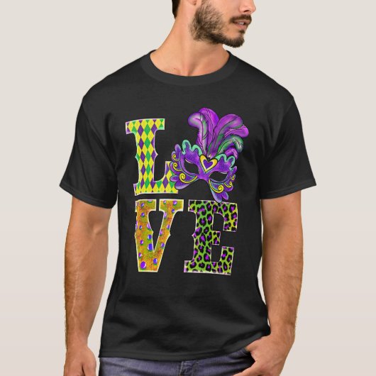 Mardi Gras Love Leopard Costume Shirt Carnaval Par (Vorderseite)
