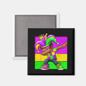 Mardi Gras lustiger Dabbing schwarzer Junge Narren Magnet (Vorderseite/Rückseite)