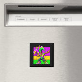 Mardi Gras lustiger Dabbing schwarzer Junge Narren Magnet (In Situ (Geschirrspüler))