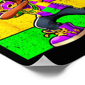 Mardi Gras Lustiger Dabbing Schwarzer Junge Narren Poster (Ecke)