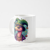 Mardi Gras Magic: Der spielerisch rosa Flamingo Kaffeetasse (Vorderseite Links)