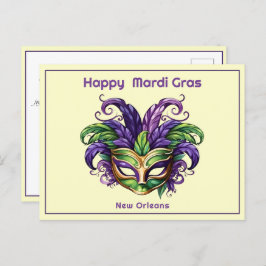 💚 💜 💛 Mardi Gras Magic Postkarte