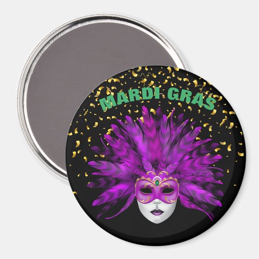 Mardi Gras Magnet (Vorderseite/Rückseite)