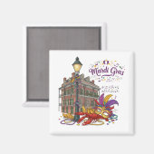 Mardi Gras Magnet (Vorderseite/Rückseite)