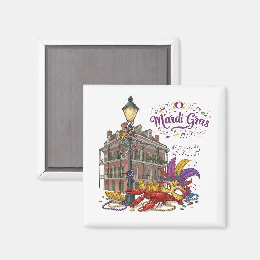 Mardi Gras Magnet (Vorderseite/Rückseite)