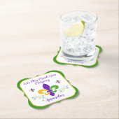 Mardi Gras Mahjong NAME Green Gold Purple Fleur de Untersetzer (Vor Ort)