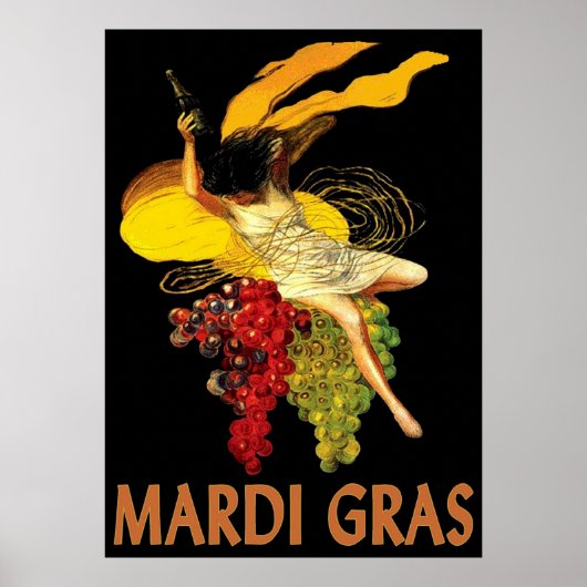 Mardi Gras Maid with Grapes Poster (Vorne)