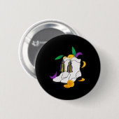 Mardi Gras Majorette Boots Funny Paradies Festival Button (Vorne & Hinten)