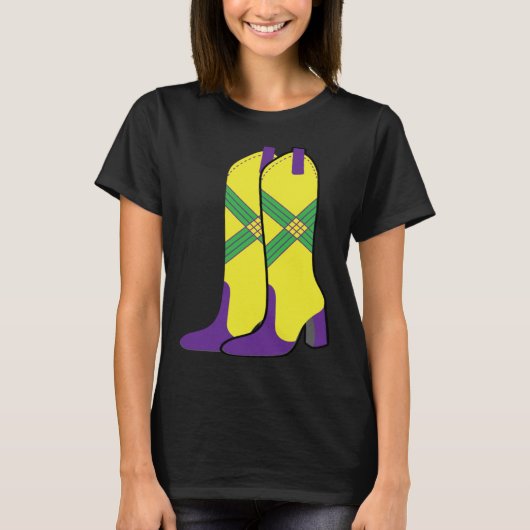 Mardi Gras Majorettes Boots Funny Parade Festival T-Shirt (Vorderseite)