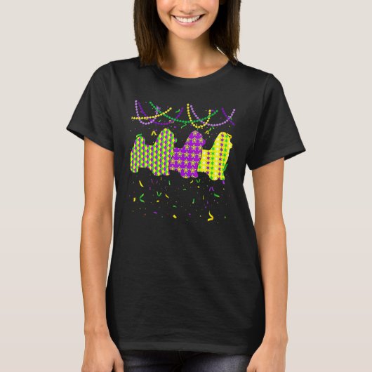 Mardi Gras Maltese Dog Festival Puppy Dog Lover T-Shirt (Vorderseite)