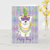 Mardi Gras Maltese Karte (Gelbe Blume)