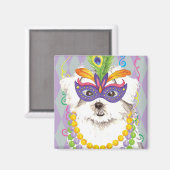Mardi Gras Maltese Magnet (Vorderseite/Rückseite)