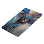 Mardi Gras Man in Feather Headmaske Text Magnet (Linke Seite)