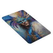 Mardi Gras Man in Feather Headmaske Text Magnet (Rechte Seite)