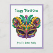 💚 💜 💛 Mardi Gras Mardi Magic Memo Postkarte (Vorderseite)