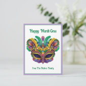 💚 💜 💛 Mardi Gras Mardi Magic Memo Postkarte (Stehend Vorderseite)