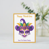 💚 💜 💛 Mardi Gras Mardi Shenanigans Postkarte (Stehend Vorderseite)