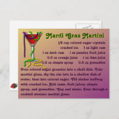 Mardi Gras Martini Postkarte (Vorne/Hinten)