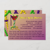 Mardi Gras Martini-Rezept-Karte (Vorne/Hinten)