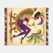 Mardi Gras Martini Woman Fleecedecke (Vorderseite (Horizontal))