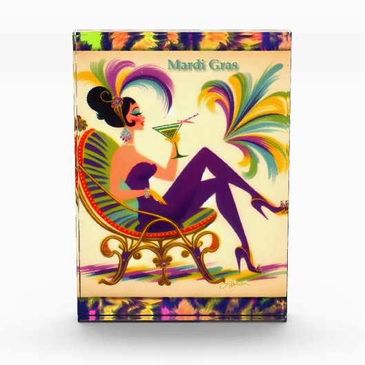 Mardi Gras Martini Woman Fotoblock (Vorderseite)