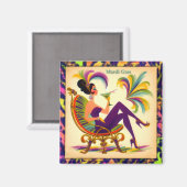 Mardi Gras Martini Woman Magnet (Vorderseite/Rückseite)