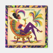 Mardi Gras Martini Woman Magnet (Vorne)
