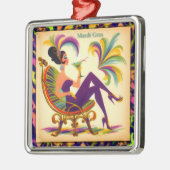Mardi Gras Martini Woman Ornament Aus Metall (Links)
