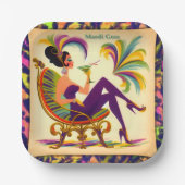 Mardi Gras Martini Woman Pappteller (Vorderseite)
