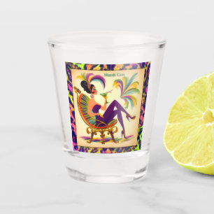 Mardi Gras Martini Woman Schnapsglas