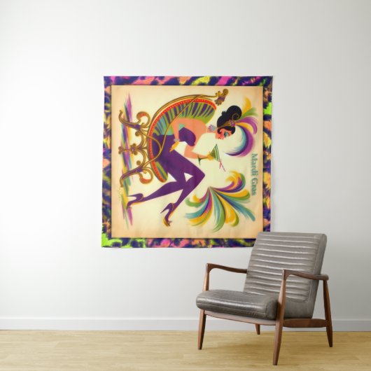 Mardi Gras Martini Woman Wandteppich (Beispiel (Horizontal))