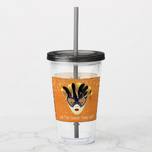 Mardi Gras Mask Acrylic Tumbler & Straw Acryltrinkbecher