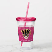 Mardi Gras Mask Acrylic Tumbler & Straw Acryltrinkbecher (Rückseite)