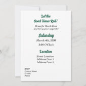 Mardi Gras Mask and Costume Party Einladung (Rückseite)